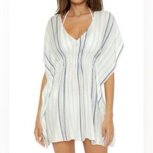 BECCA® by Rebecca Virtue Radiance Metallic Stripe Tunic Cover Up M/L